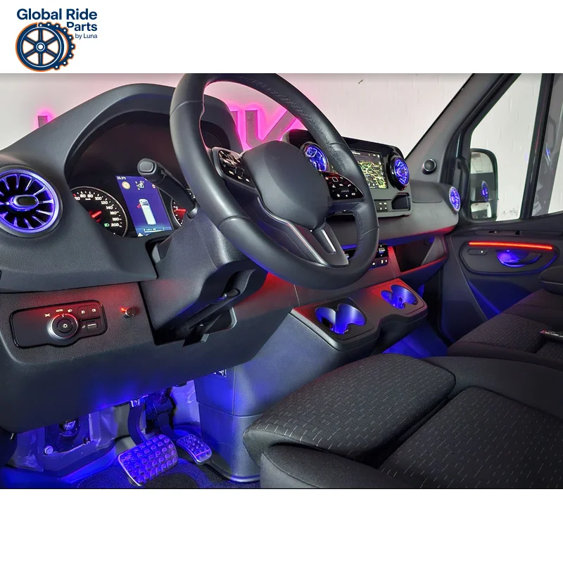 

Подходит для Mercedes Benz Sprinter W907 2019-2025, украшение Airvent, обновление светодиодной розетки, внутреннее освещение автомобиля