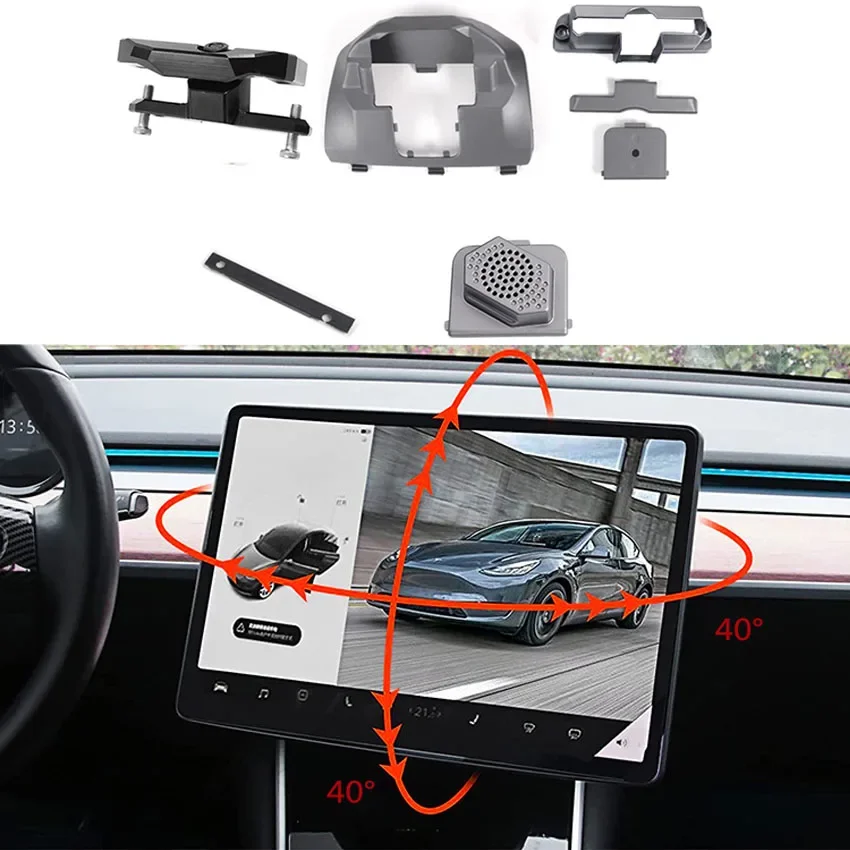 Screen Swivel Tilt Mount For Tesla Model 3 Model Y 2017-2023Car 4 Direction  Central Control Screen Display Rotation Bracket GPS