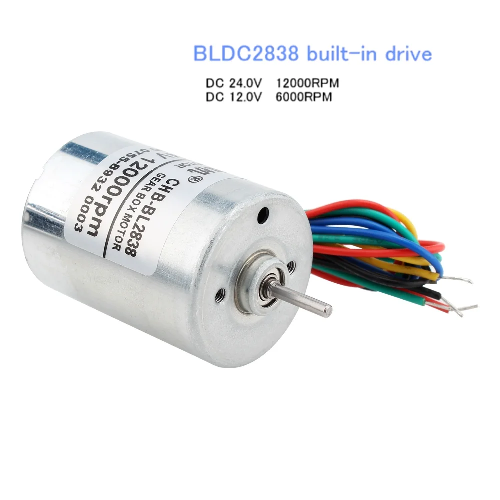 

BLDC2838 Built-in Drive DC Brushless Motor,High Torque, High Speed And Low Noise DC24.0V 12000RPM DC12.0V 6000RPM