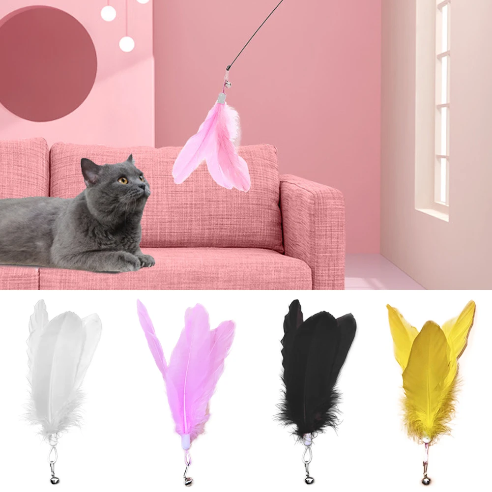 色とりどりの大きな猫のテーザー,羽の交換,ベル付きペンダント,交換玩具,交換用アクセサリー,猫用品