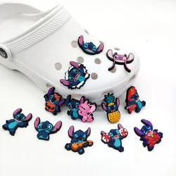 Hebilla de zapato de Stitch de personaje de dibujos animados, 1 piezas, venta al por mayor, Anime Croo Charm Jibzs, zapatillas, accesorios, regalo de Navidad para niños, 2024