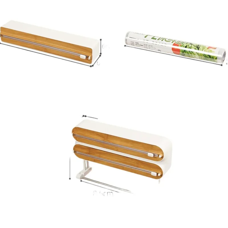

*Magnetic plastic wrap cutter kitchen refrigerator wall-mounted three-in-one household sliding knife tinfoil cutting box
