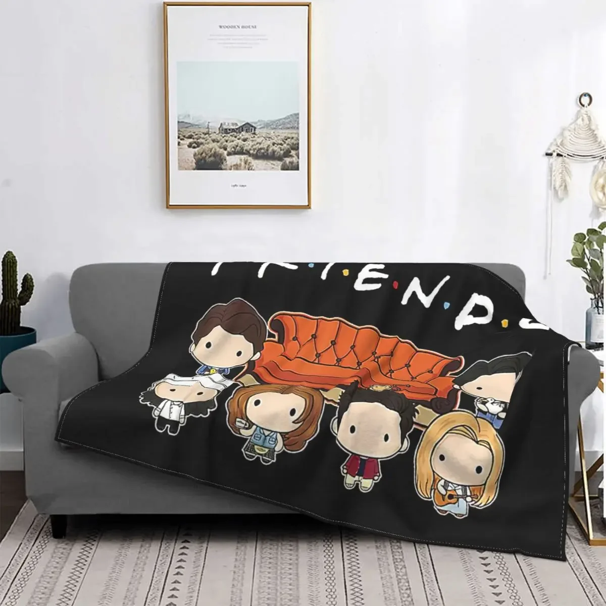 Friends Cartoon Blankets Fleece American TV Show Ultra-Soft Throw Blanket for Bed Bedroom Quilt