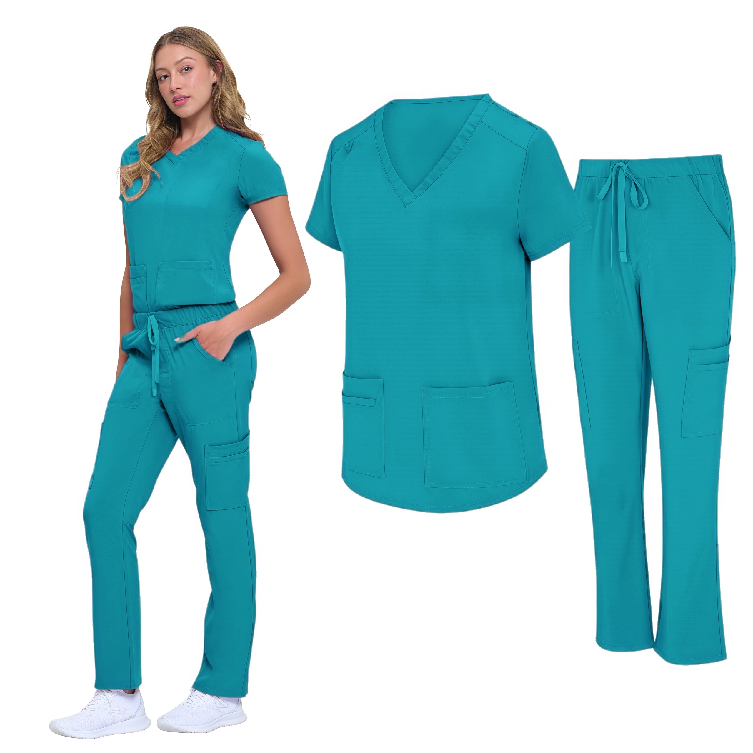 Fashion Hospital Uniforms Nurse Beauty Dental Salon Work Clothes Uniform Clinical Medical Scrubs Sets Women Doctor Surgical Gown