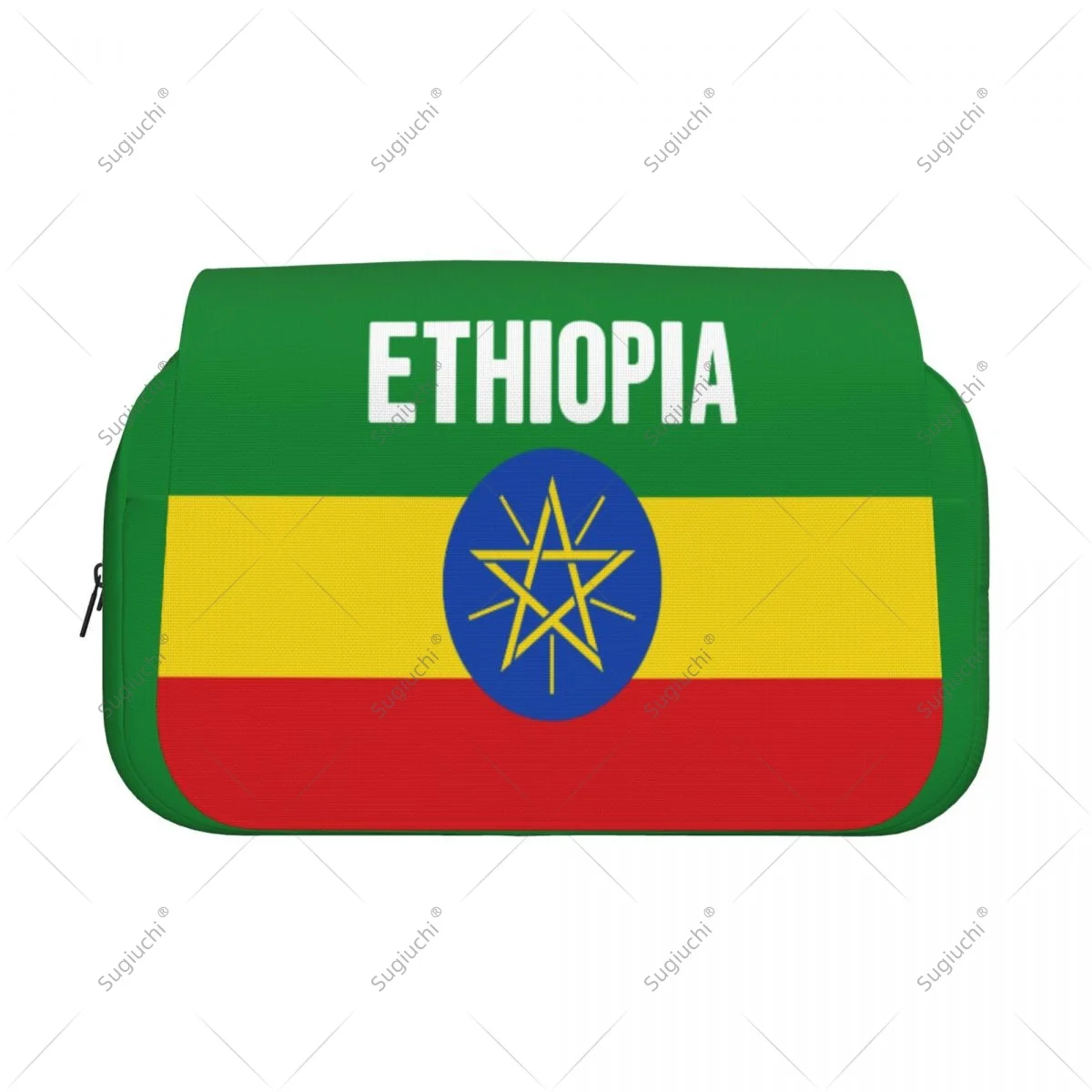 Pencil Case Scissors Bags 3D Ethiopia Flag Double-layer Oxford Cloth Stationery Storage Pen Box Case