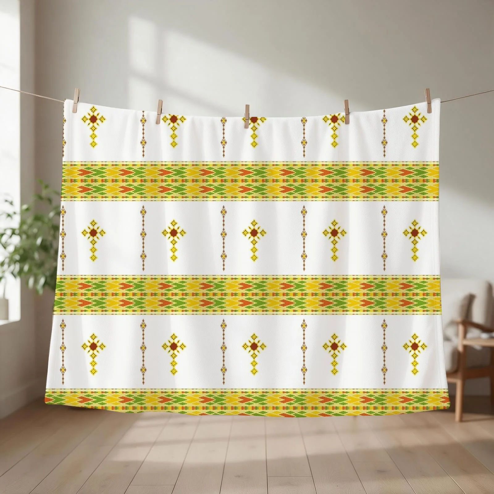 Ethiopian Habesha tibeb telet Throw Blanket Large sofa bed Soft Sofa Blankets