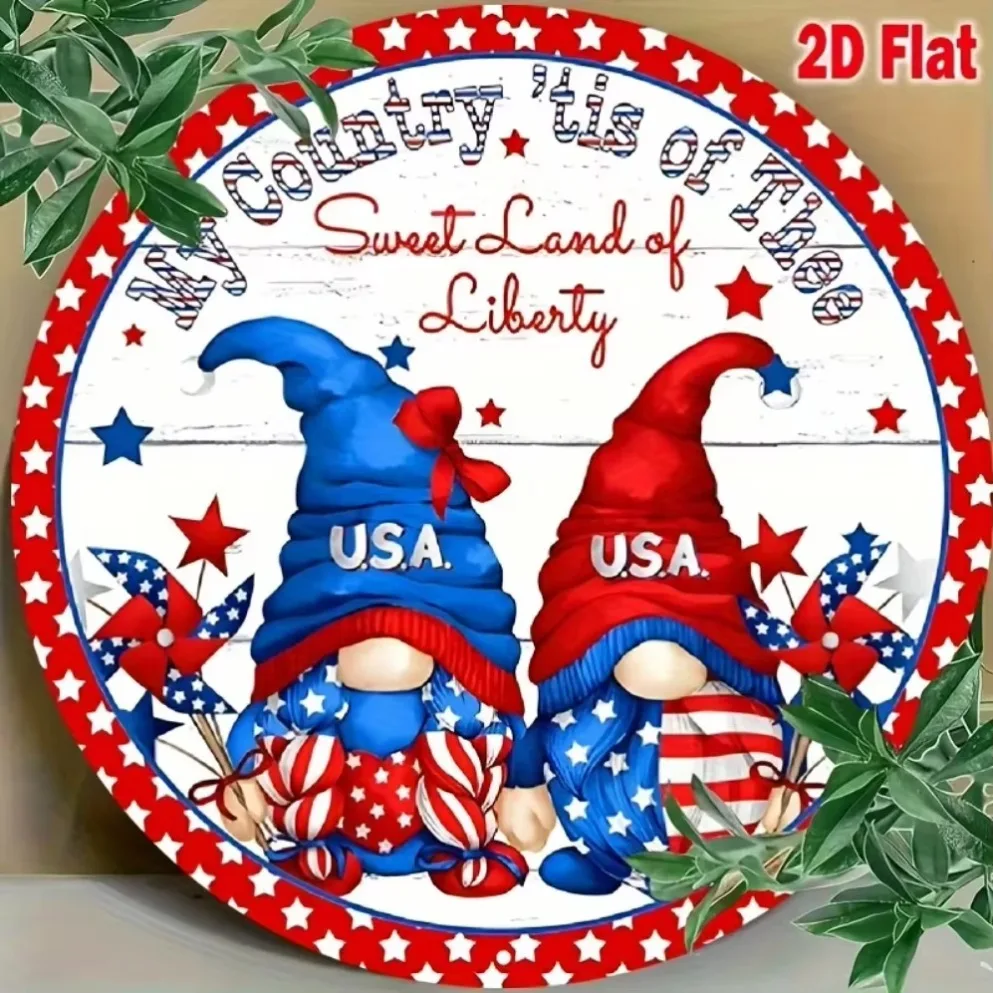 

«Патриотическая декоративная табличка: «Моя страна — это земля свободы» | Красный, белый и синий гравированный дизайн | Для летних торжеств