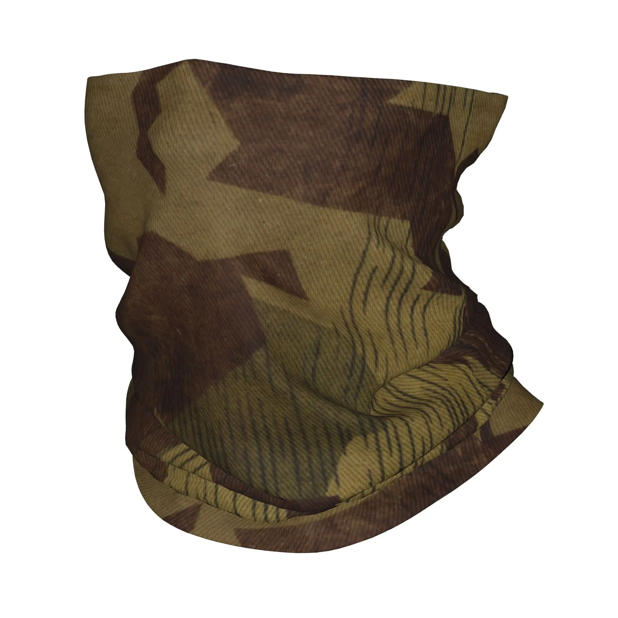 カスタム WW2 ドイツ Splittertarn 迷彩冬ヘッドバンドネックウォーマー男性女性キャンプチューブスカーフ軍迷彩顔バンダナゲートル