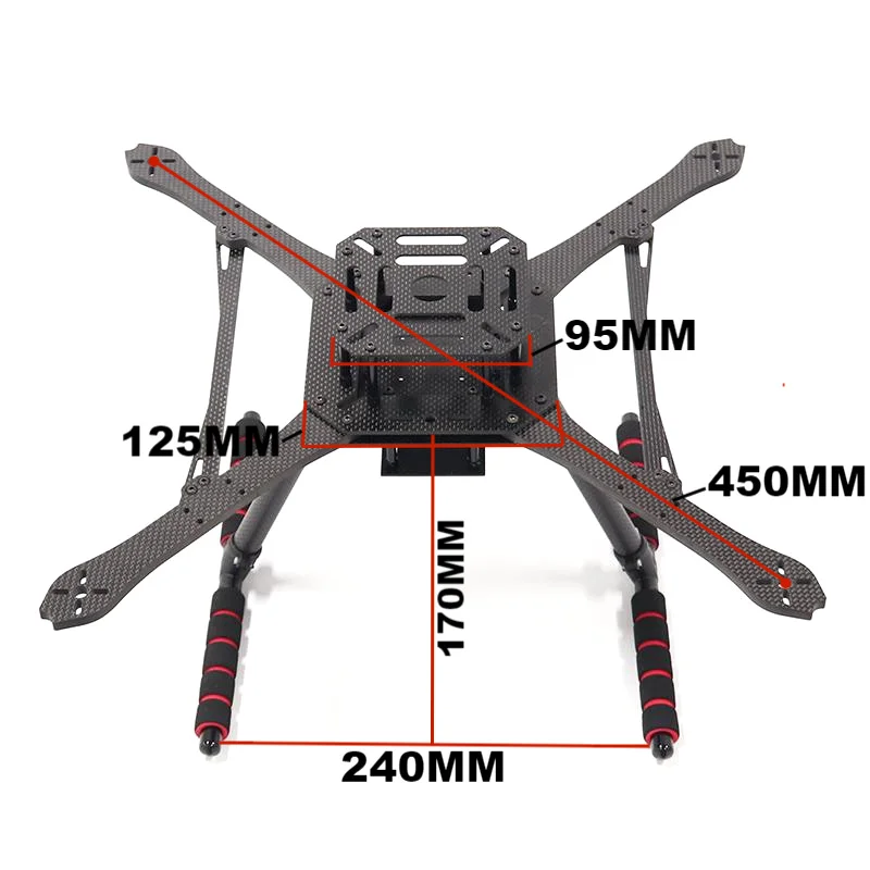Cadre de Drone Open-CUBE 450MM, 4 axes en Fiber de carbone RC Quadrotor avec train d'atterrissage pour Pixhawk Ardupilot FPV, Kit de bricolage, B-CUBE