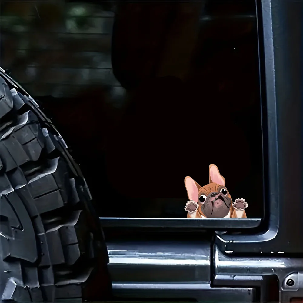 

1 pc car sticker, funny and cute window puppy, personality sticker, wall sticker, computer sticker, waterproof sticker