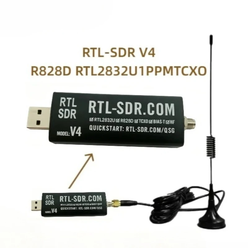 SDR V4 Software Defined Radio Receiver HTOOL RTL-SDR V4 RTL2832U R828D 1PPM TCXO HF BiasT SMA Software Defined Radio