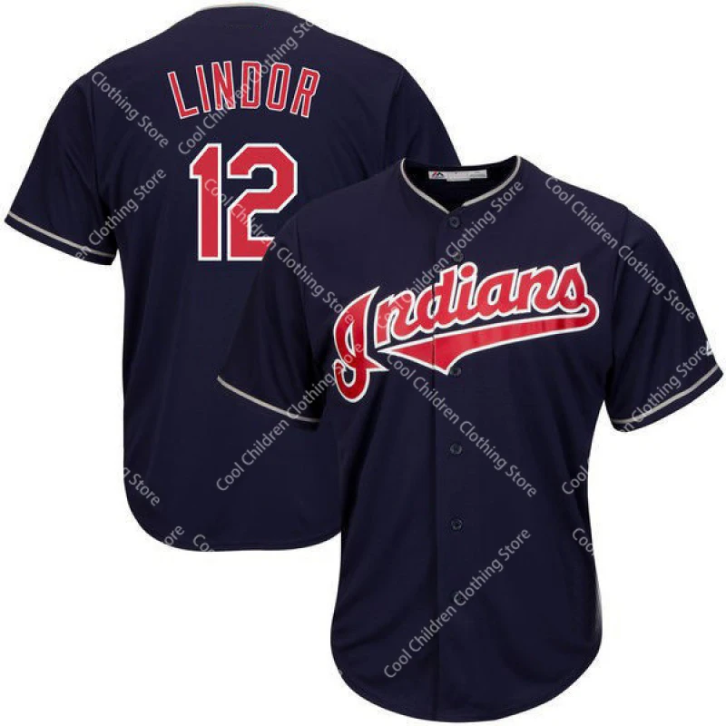 2024 Gndianj Home Tshirt Lindor Men Women Tracksuit Summer Short Sleeve Sport Training Baseball Jersey For Kids Adult