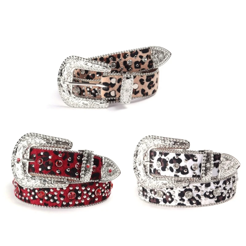 

Leopard Print Waist Belt with Adjust Pin Buckle Belts for Woman Coat Dress Decors Waist Straps for Fashion Enthusiasts