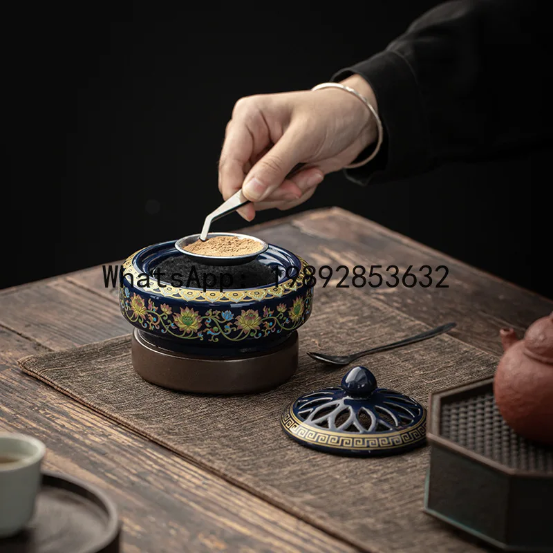 

X-1 Enamel Electronic Aromatherapy Burner Fragrance Powder Essence Timed Temperature Adjustment Perfect Cloisonne Burner