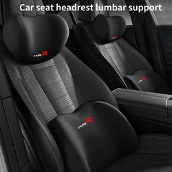 Car Lumbar Pillow Support Seat Backrest Neck Headrest Cushion For Honda Type R Mugen Power Civic 4d 10th Gen 8th CRV City Acco