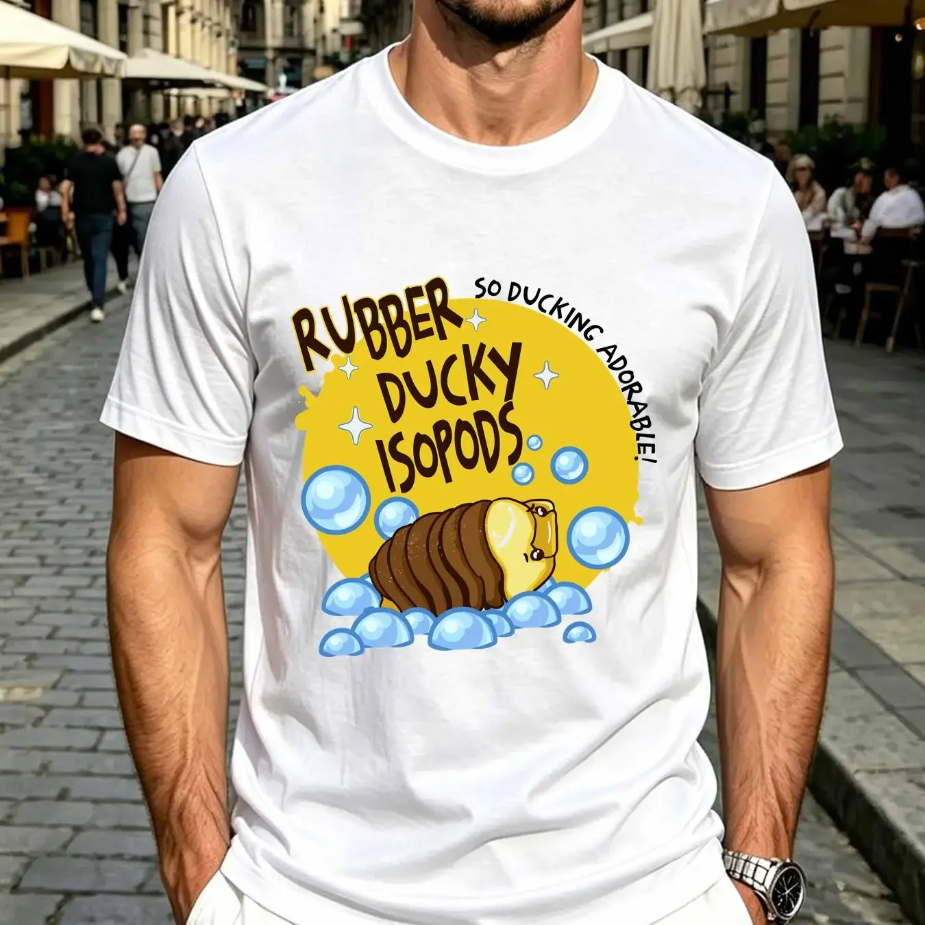 washed T Shirt Isopod Rubber Ducky Insect Pill Bug Funny Weird Crazy Lover Science Teacher long or short sleeves vintage Unisex