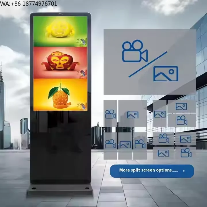 Wireless Ad Monitor 49 Inch 2000cd Wind-Cooled Vertical Screen Landing Outdoor Advertising Machine Shopping Mall LCD Ad Display