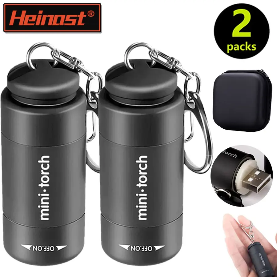 Mini Portable Led Keychain Flashlight USB Rechargeable Pocket Strong Light Waterproof Outdoor Camping Work Handheld Flashlight