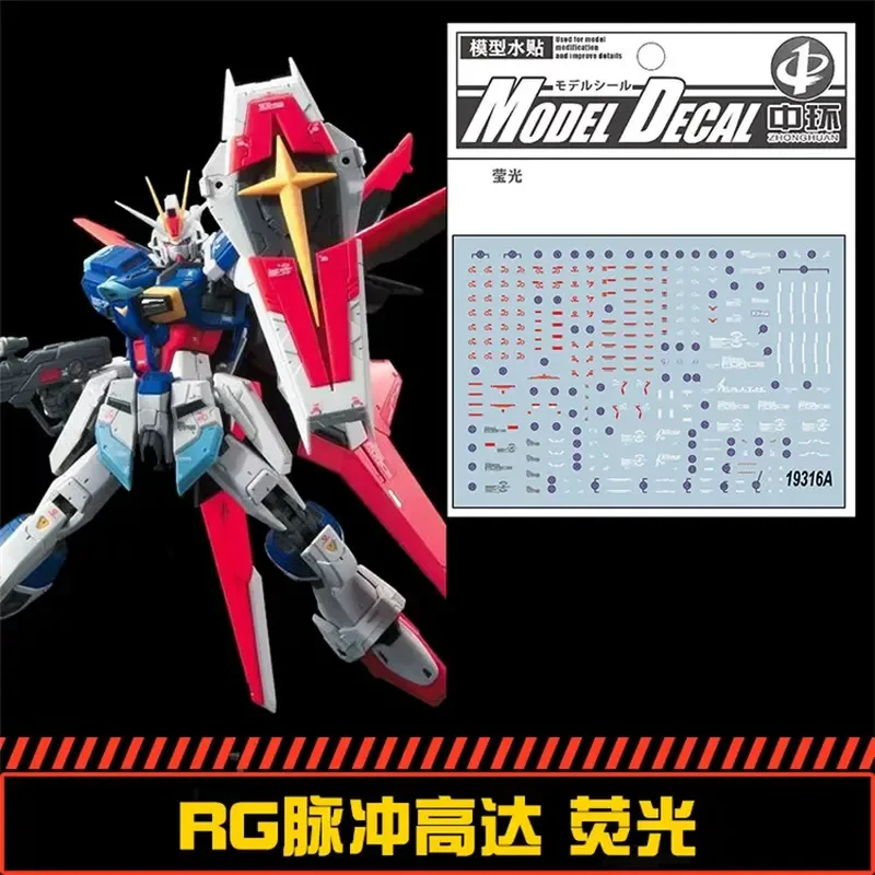 ZhongHuan High-Precision Fluorescent Waterslide Decals for RG ZGMF-X56S/α Pulse  Air Combat Type Hobby DIY Accessories