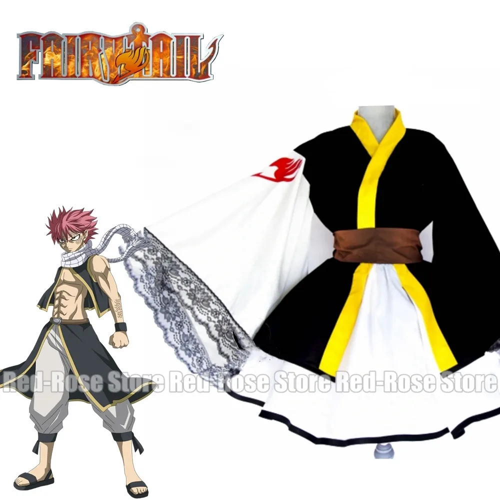 

Anime Natsu Dragneel Cosplay Costume Halloween For Women Girls Lolita Kimono Dress