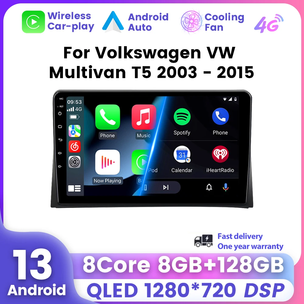 

Android 13 Car Radio Stereo For Volkswagen VW Multivan T5 2003-2015 Multimedia Automoive 1280*720 Screen Carplay AUTO 2din GPS