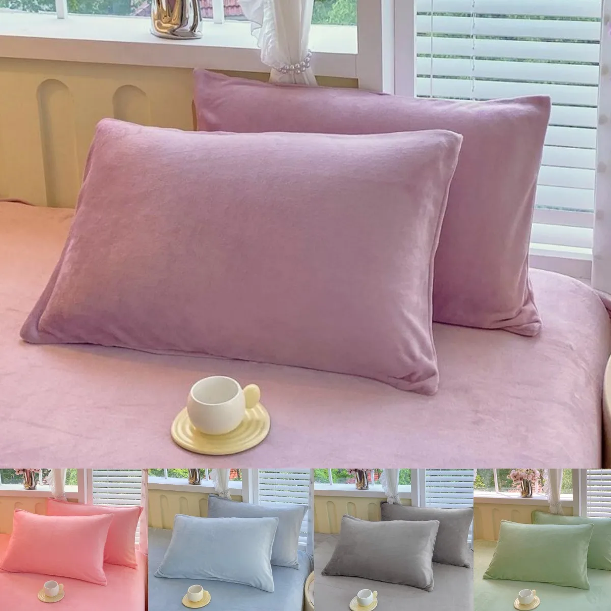 

1/2 Pcs Thicken Soft Flannel Pillow Case 48x74cm Winter Warm Pillowcases Plus Velvet Cushion Cover for Home Decor Throw Pillows