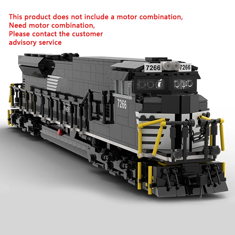 City Car Model MOC Building Bricks SD90-H Phase II Diesel Locomotive Modular Technology Gift Holiday Assemble Toys Suit