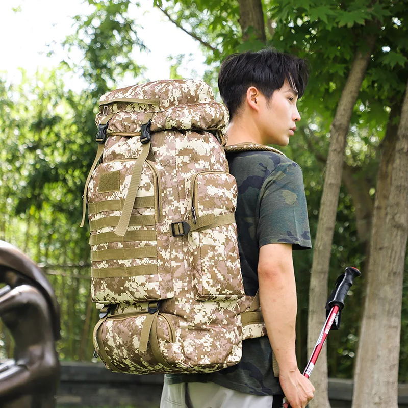 

80L Large-capacity Waterproof Casual Tactical Backpack Men's and Women's Outdoor Sports Hiking Bag Travel Backpack