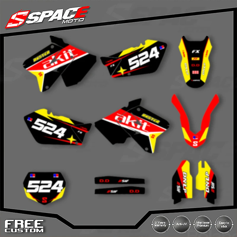 

SPACE For SUKUZI RM125 -250 2001 2002 2003 2004 2005 2006-2012 Custom Motorcycle Graphics Background Decals Stickers Kits 005