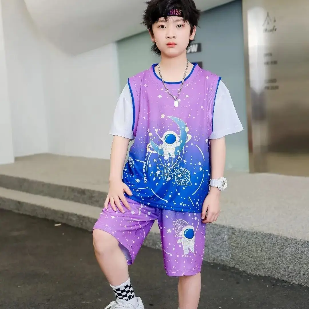 NEW 24/25 Children's clothing suit boy girl Fans Basketball Jerseys   game team uniform training  Vest and shorts