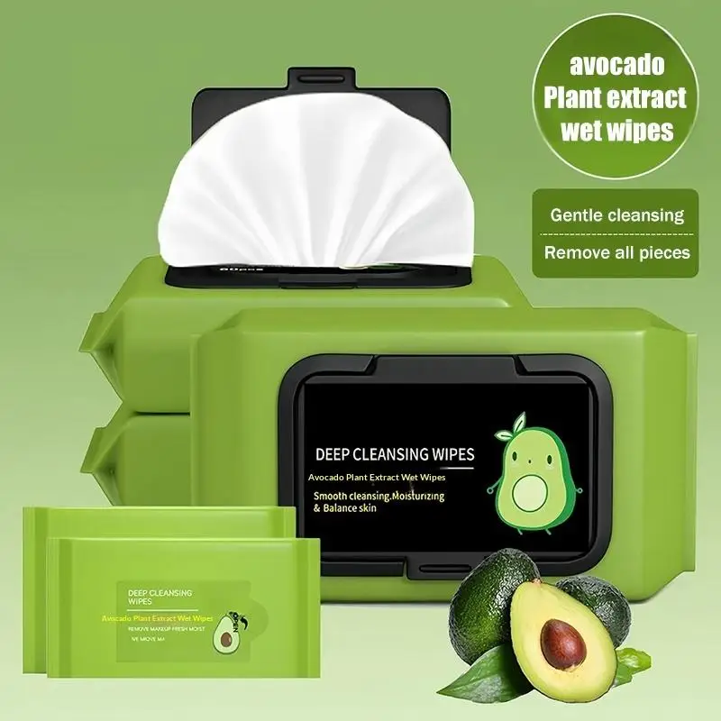 Avocado Scented Makeup Remover Wipes - Deep Cleansing Hypoallergenic Moisturizing Gentle Facial Travel-Friendly