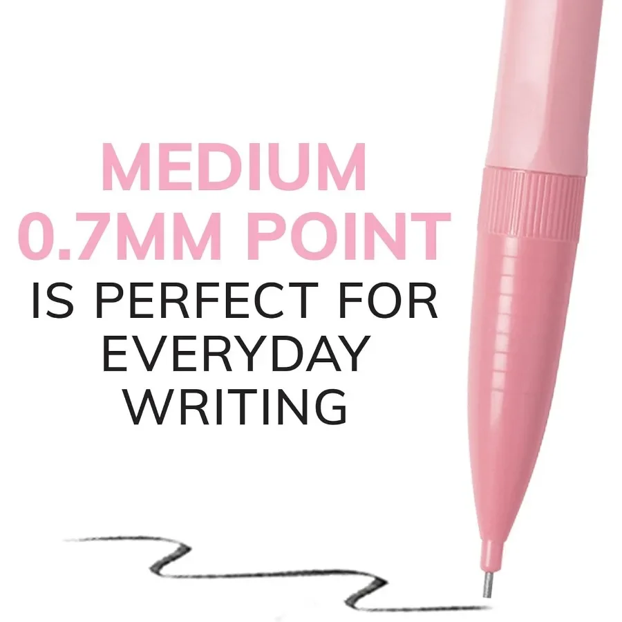 أقلام رصاص ميكانيكية مقاس 0.7 مم مكونة من 24 قطعة مع ممحاة ومستلزمات مدرسية ومكتبية كبيرة