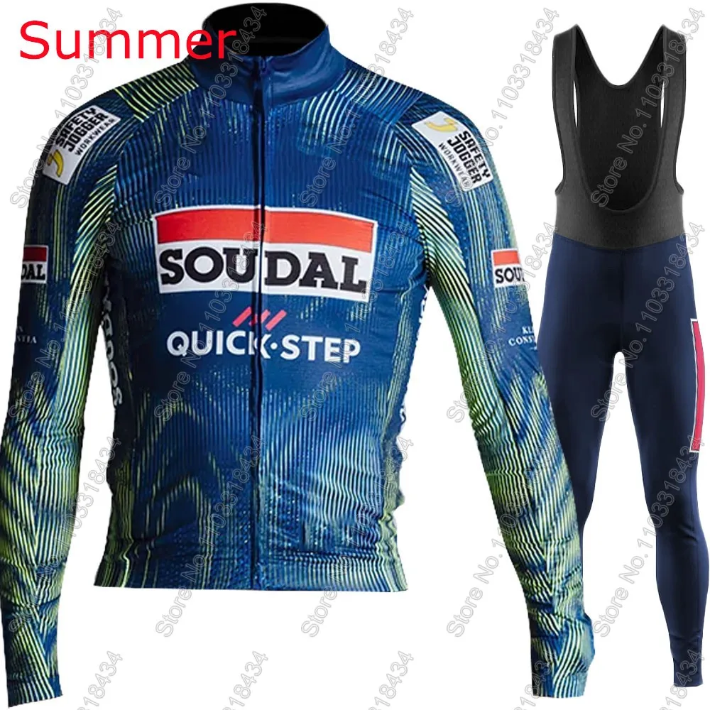 Soudal خطوة سريعة 2026 فريق الدراجات جيرسي مجموعة ملابس رسمية رجالي الصيف الشتاء بلجيكا طويلة الأكمام الدراجة الجبلية الطريق السراويل مريلة Ropa