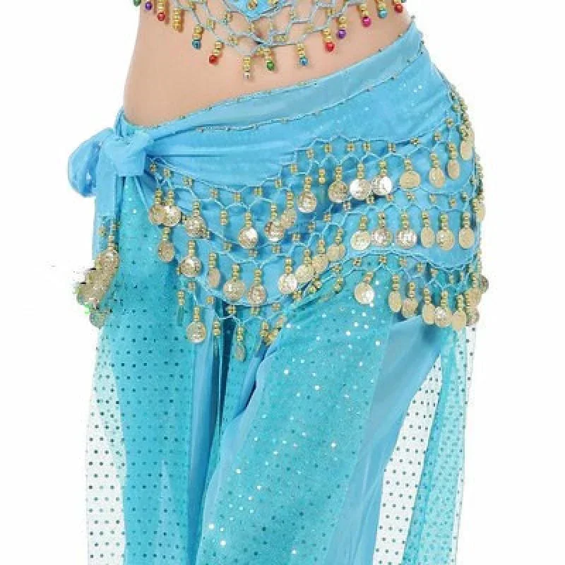 Women Belly Dance Costume Hip Scarf Coin Tassels Sequin Accessories Belt Skirt Thailand/India/Arab Dance Skirt Dancer Belt