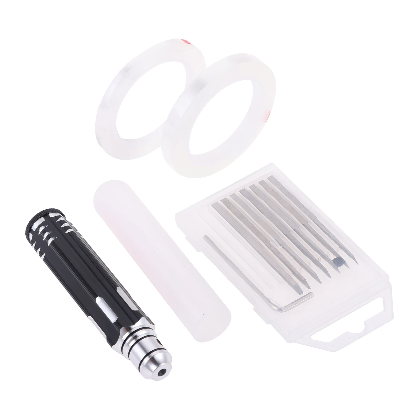 Model Scriber with 7 Blade Resin Carved Scribe Line Hobby Cutting Modeling Tool with Cap and 2 Scribing Tape 3mmx20m 6mmx20m