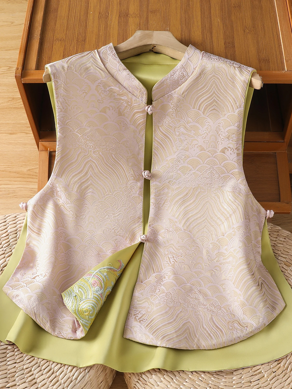 Nowa luźna kamizelka damska 2025, duży rozmiar, dwustronna, uniwersalna, markowa, ekskluzywna, modna, okrągły dekolt.