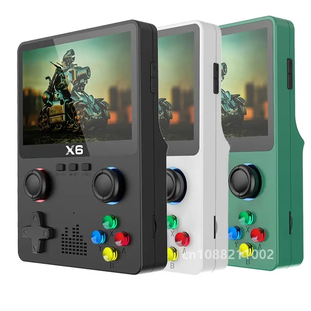 2023 New X6 3.5Inch IPS Screen Handheld Game Player Dual Joystick 11 Simulators GBA Video Game Console for Kids Gifts