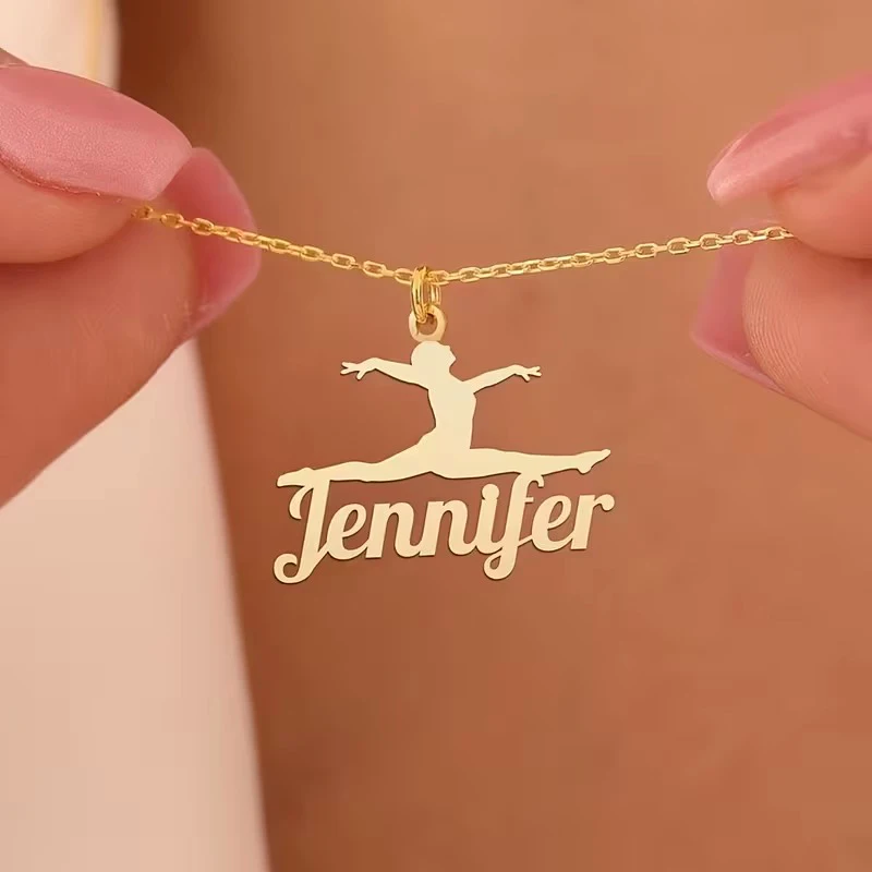 

Custom Dancer Name Necklaces For Women Stainless Steel Customized Necklace Pendant Female Personalized Neck Chain Jewelry Gift