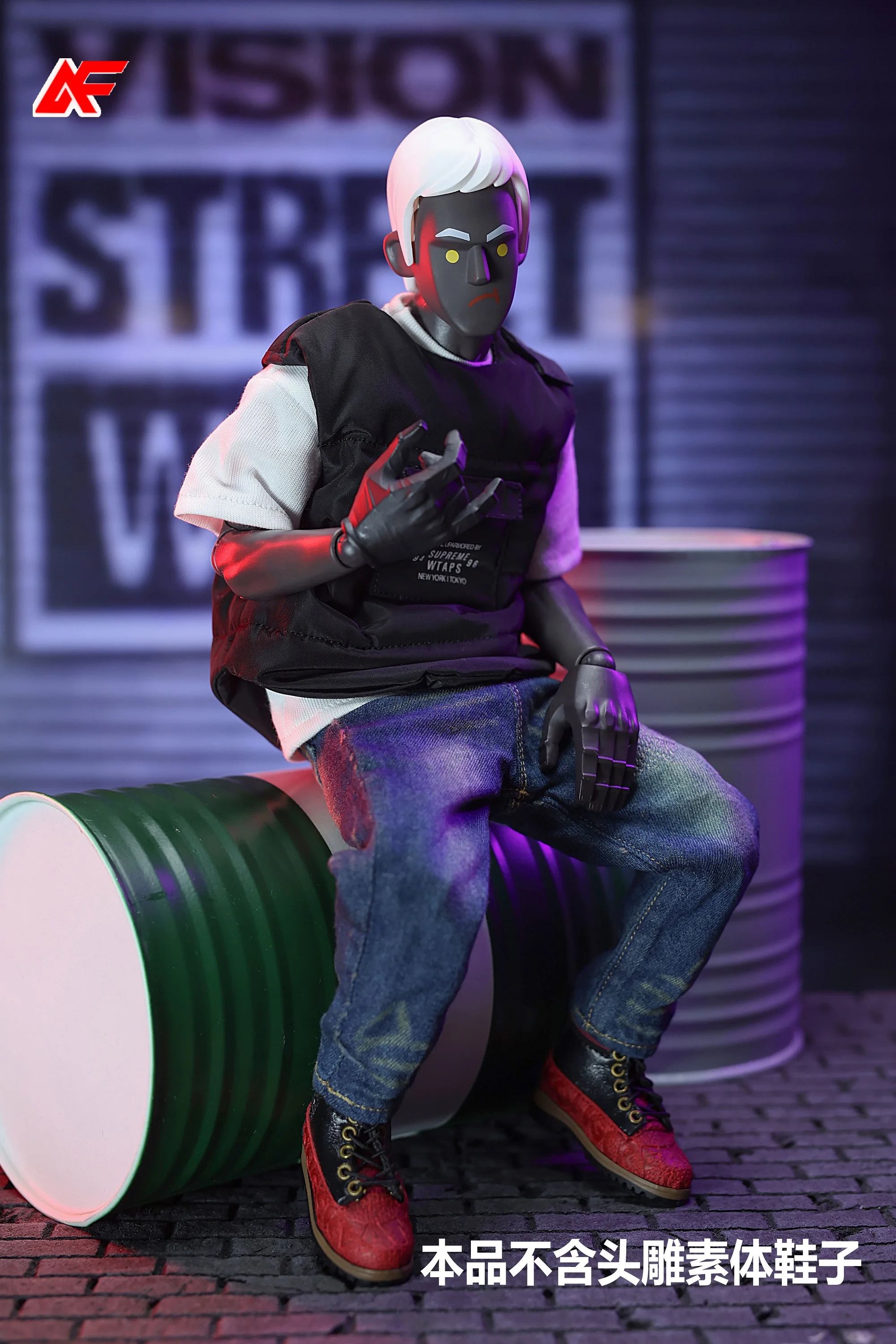 Trickyman12 Roupas Masculinas em Escala 1/6, Camisa Branca, Jeans e Colete, Roupas Modernas para Bonecos de Ação de 12'' TBLeague PH JO