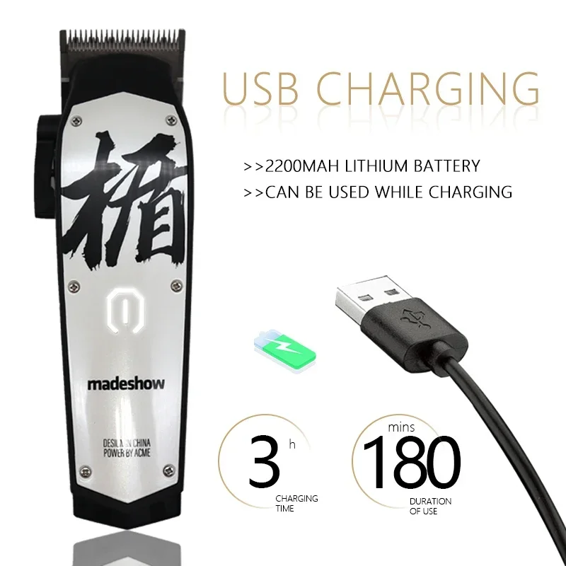 Madeshow D3 Hair Cutter Professional Oil Head Hair Clipper Titanium Plated Ceramic Blade 7000rpm Hair Salon Trimmer M10+ M11