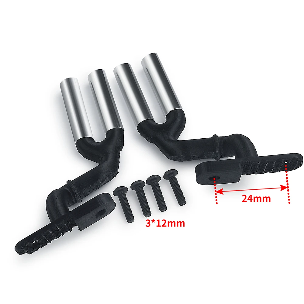 YEAHRUN Doppio Tubo Di Scarico RC Auto Simulazione Decorazione Serbatoio Carburante Tubo Di Scarico per 1/10 RC Crawler Axial SCX10 III AXI03006