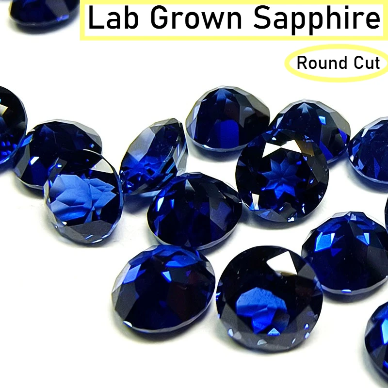 

S-F-Lab Grown Sapphire Royal Blue Color Round Cut AAA+Clarity for Jewelry Setting&Custom Design Selectable Certificate