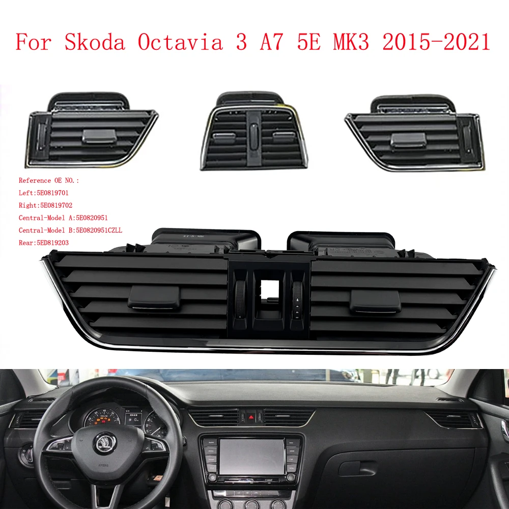 

HUIYAN для Skoda Octavia 2015 2016 2017-2021 приборная панель левый и правый центральный задний воздуховыпускной отверстие 5ED 820951 5ED 819701 5ED 819203