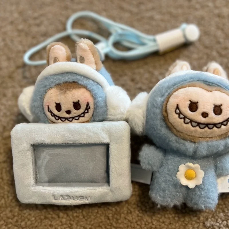 POPMART Labubu Dimoo Plush Card Holder Lanyard Fluffy Warm ID Badge Neck Strap Bag Charm Blind Box Peripheral Gift For Kids Fans view 5
