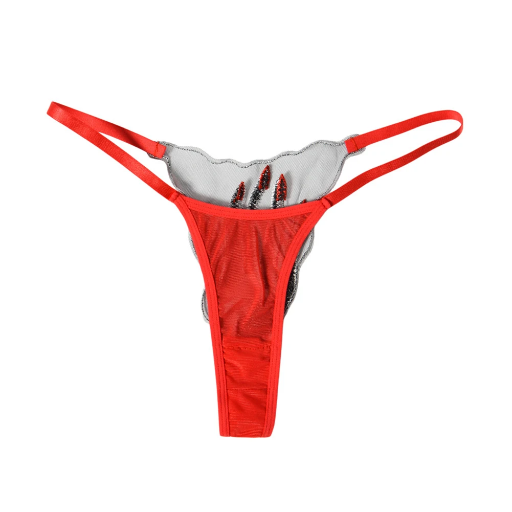 Women Mesh Embroidery Underwear For Women G-String T-Back Transparent Bikini Female Pantie See Through Thongs Very Hot Lingerie