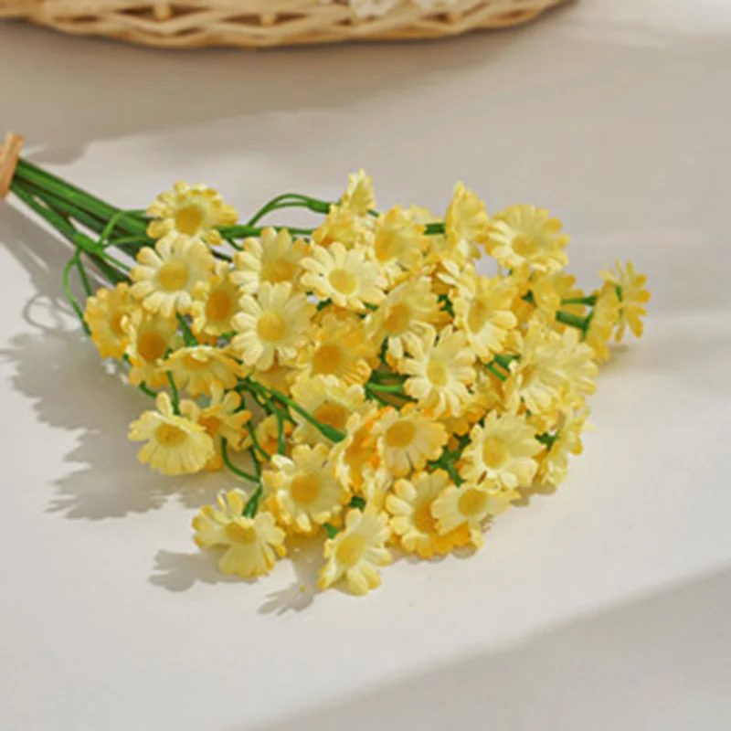 6 Stück Gänseblümchen-Blumenstrauß, künstliche Blumen für Hochzeitsdekoration, Heimdekoration, künstliche Wohnzimmer-Tischdekoration, Hotel-Landschaftsdekoration – Detail 3