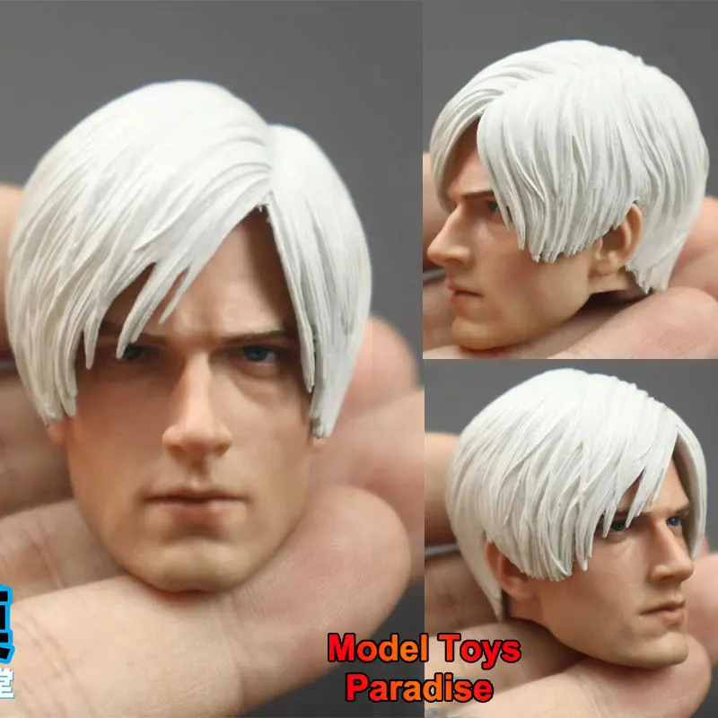 1/6 Men Soldier Leon Scott Kennedy White Hair Head Sculpt Fit 12inch Action Figure Body