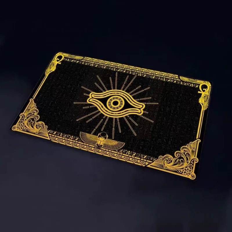 Yu-Gi-Oh! Black Gold Millennium Series Face Flash Single Playmat 600x350x1.5mm Egyptian Pattern Design Rubber Board Game Mat Toy