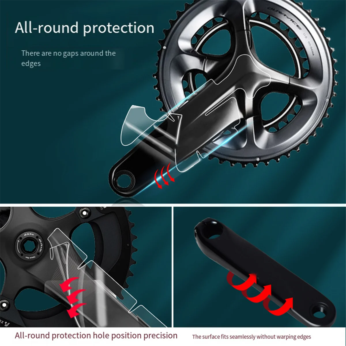 Bike Crank Beschermfolie Cover TPU Film Anti-Collision MTB Crank Clear Sticker voor 3T, SRAM Rood, SRAM Force HOT