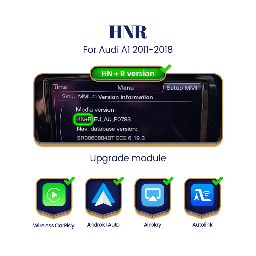BONROAD Draadloze CarPlay Android Auto Module voor Audi A1 Q3 2011-2018 met Bluetooth Mirror Link Navigatie Achteruitrijcamera